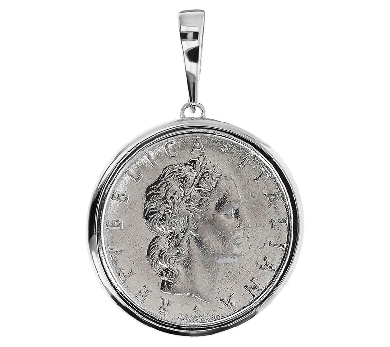 Ultrafine Silver 50 Lire Coin Pendant — View 3