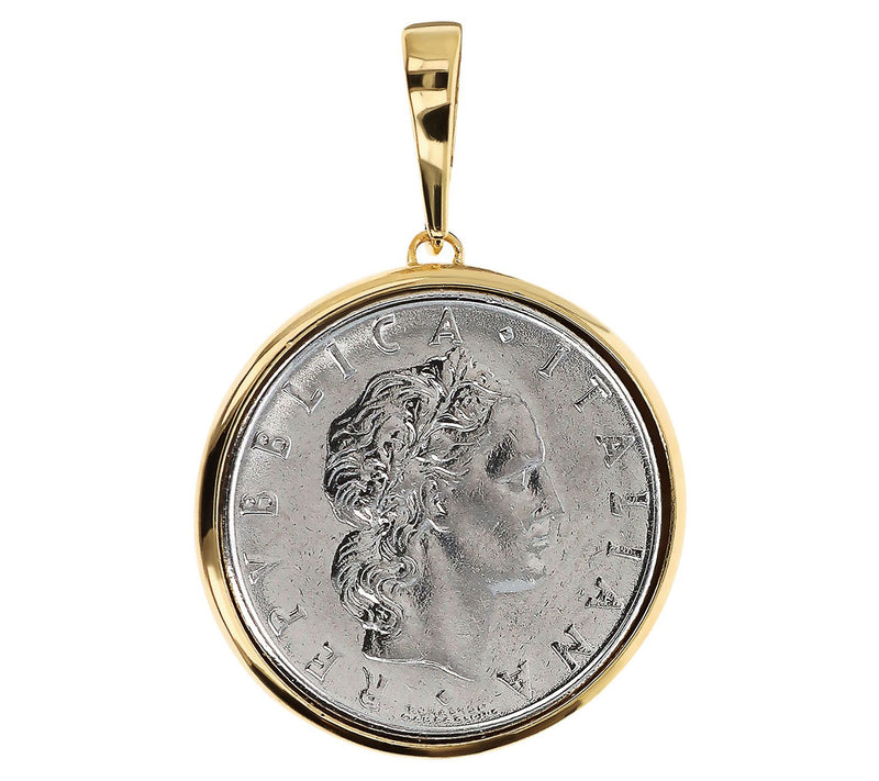 Ultrafine Silver 50 Lire Coin Pendant — View 5