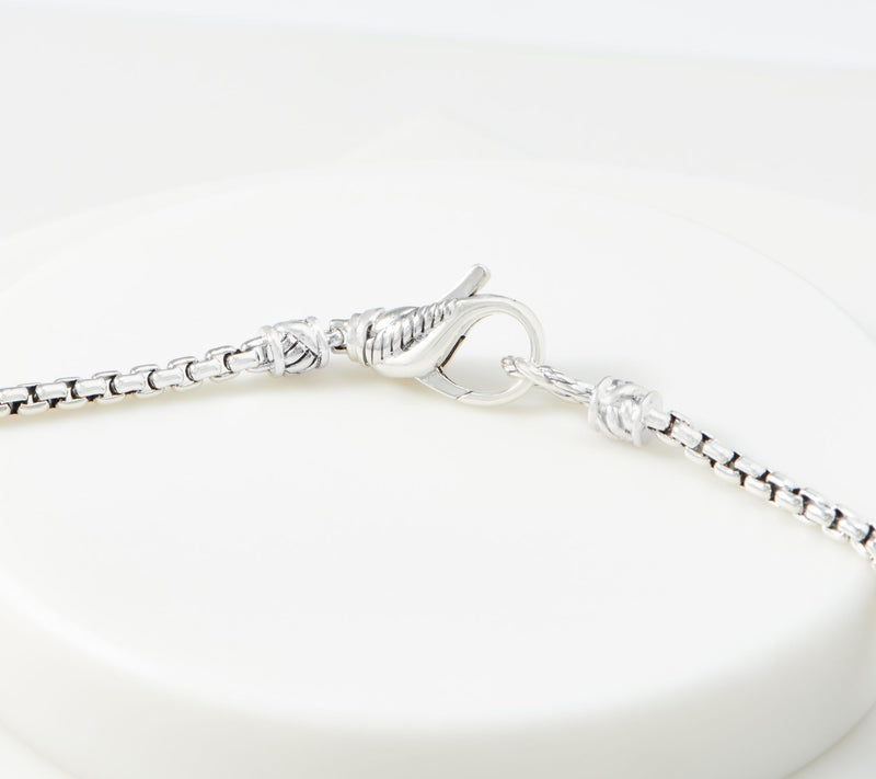 JAI Sterling Silver 2.7mm Box Chain 24" Necklace, 17.60g — View 3