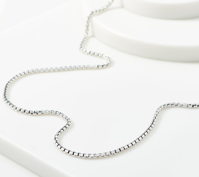 JAI Sterling Silver 2.7mm Box Chain 24" Necklace, 17.60g — Main view