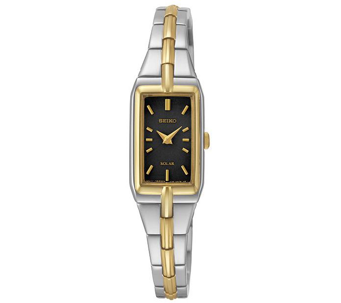 Seiko Women's Two-Tone Black Dial Watch — Main view