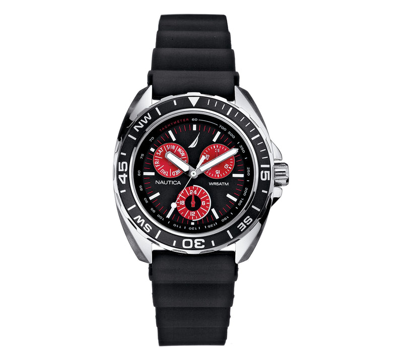 Nautica Sport Ring Multi-Function Black & Red Watch — Main view