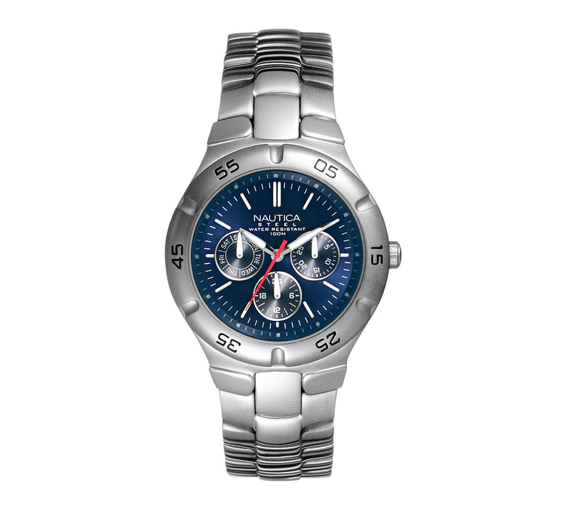 Nautica Men's Stainless Steel Blue Dial Multi-F unction Watch — Main view