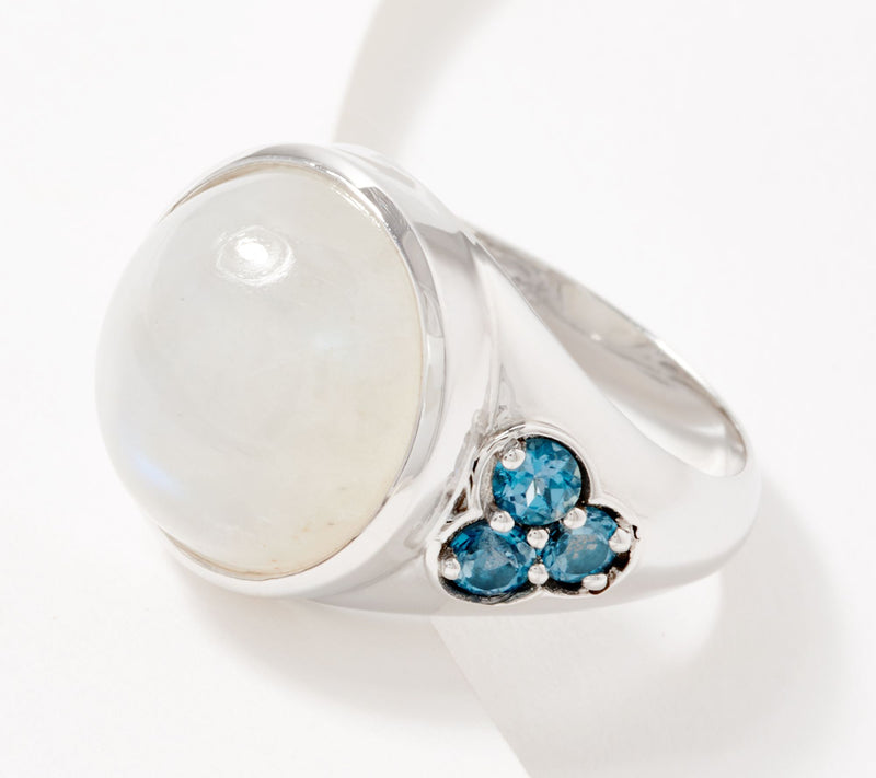 Affinity Gems Rainbow Moonstone and Gemstone Ring, Sterling Silver — View 5