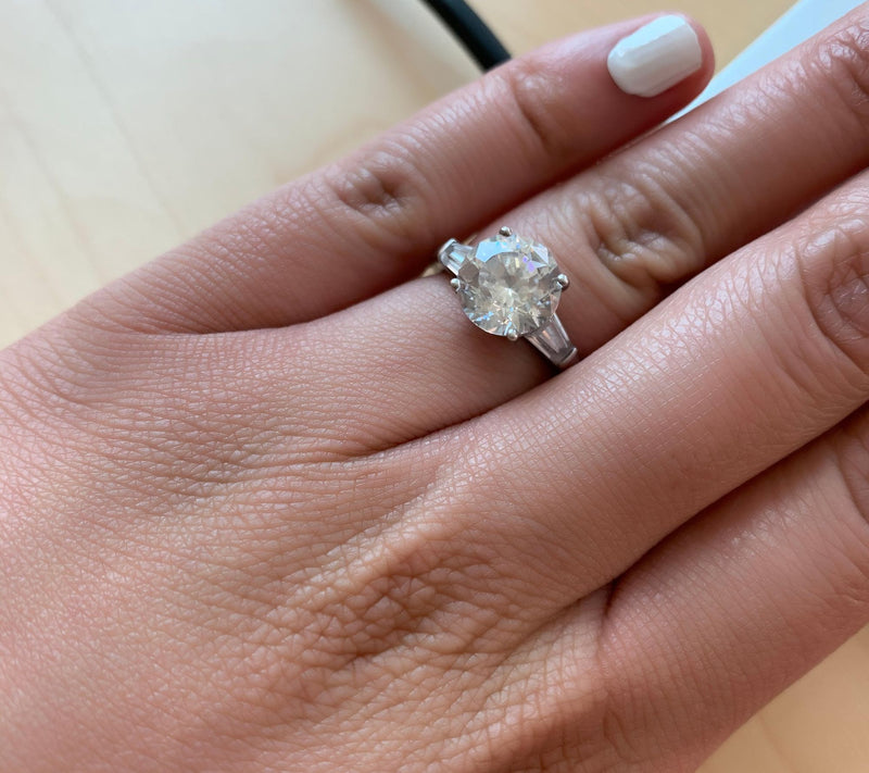 Diamonique 100 Facet 4 cttw "The Amy" Ring, Platinum Clad — View 2