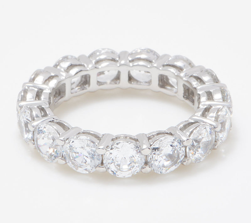 Diamonique 100 Facet "The Amy" Band Ring Platinum Clad — View 3