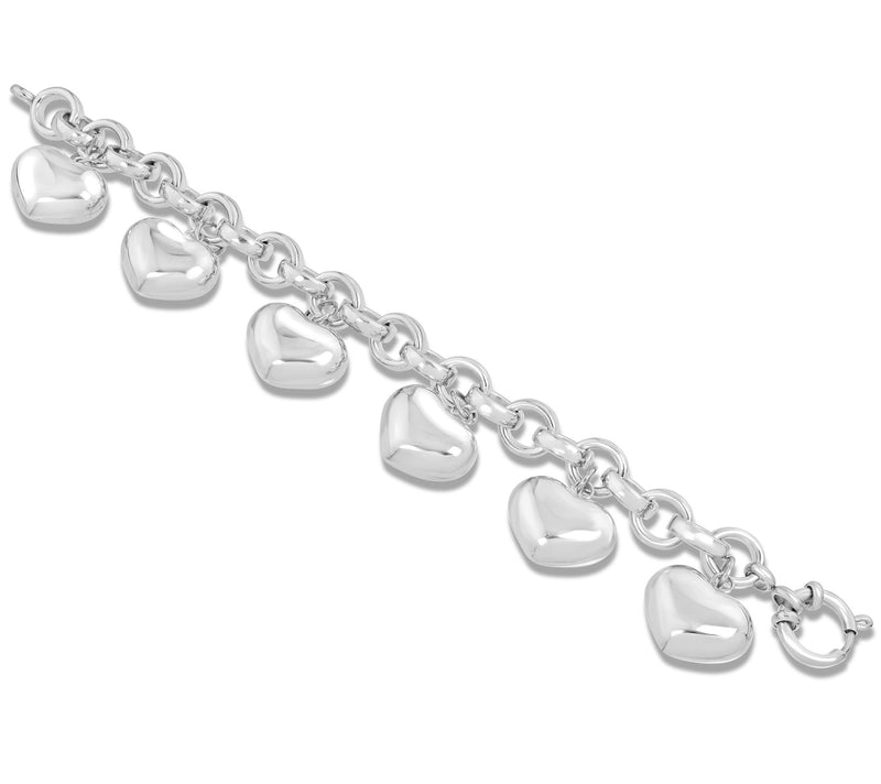 Steel by Design Puff Heart Charm Bracelet — View 4