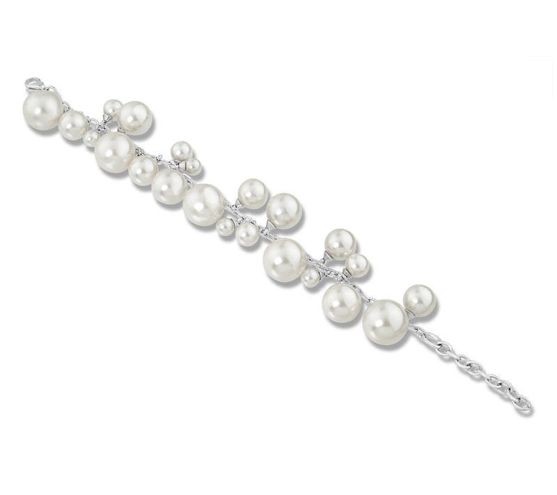 Steel by Design Simulated Pearl  7-1/2" Bracelet — View 3
