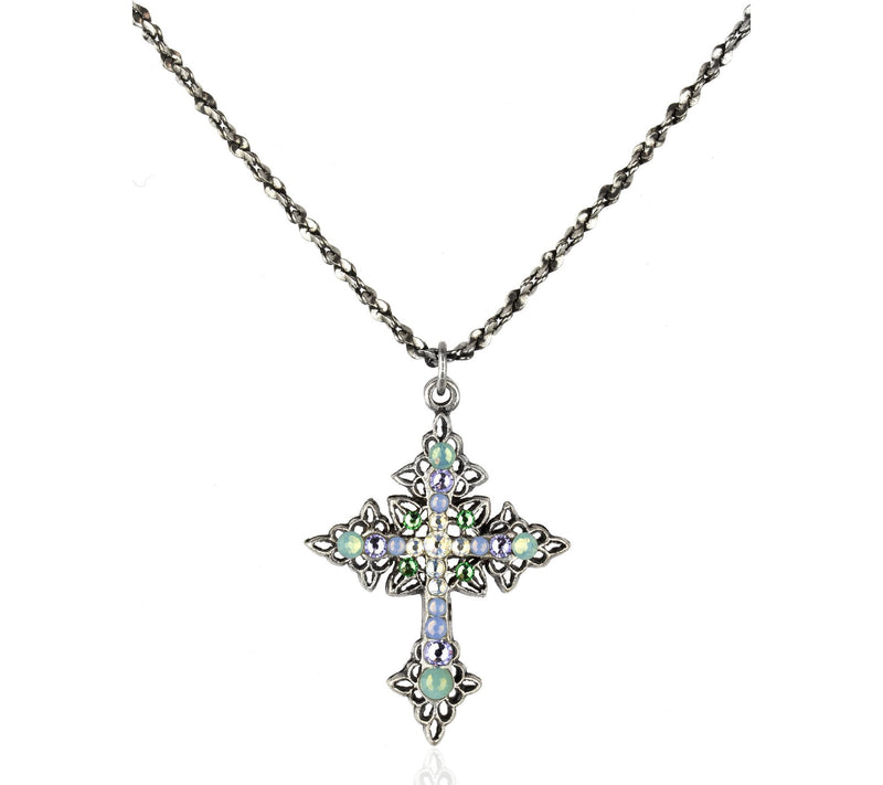 Anne Koplik Pastel Crystal Cross Necklace — Main view