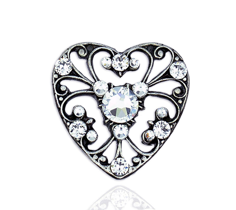 Anne Koplik Crystal Lace Heart Tie TackPin — View 3