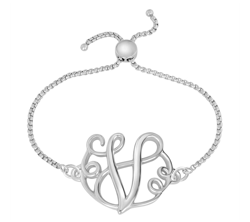 Steel by Design Adjustable Initial Bracelet — View 45
