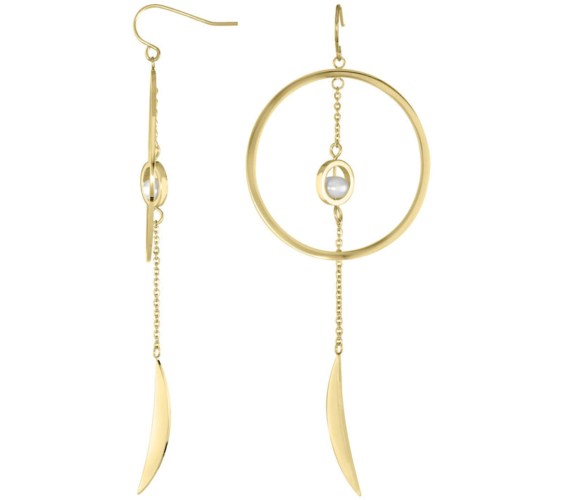 Steel by Design Crescent Hoop Drop Earrings — View 5