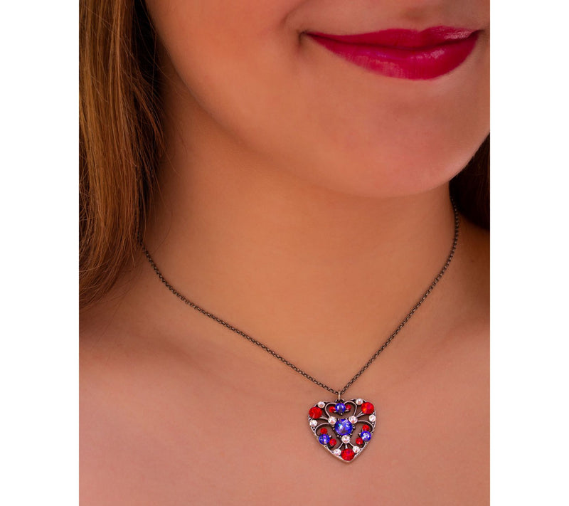 Anne Koplik Americana Crystal Heart N ecklace — View 4