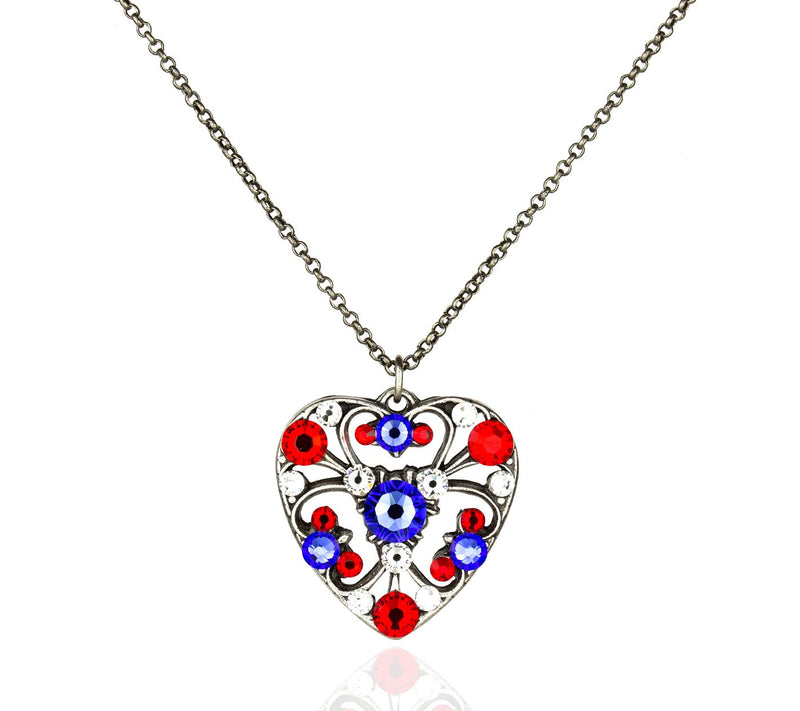 Anne Koplik Americana Crystal Heart N ecklace — Main view