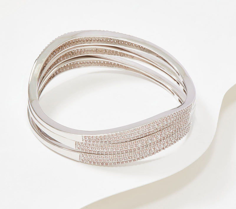 Diamonique x Zaxie Set of 3 Stackable Bangles — View 7