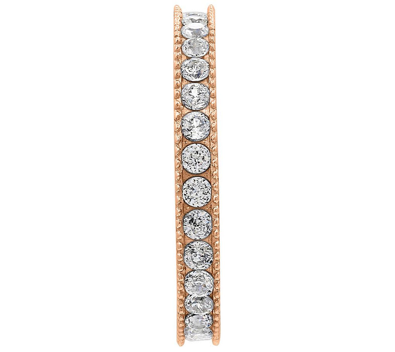 Diamonique 100-Facet Beaded Eternity Band Ring, Sterling Silver — View 8