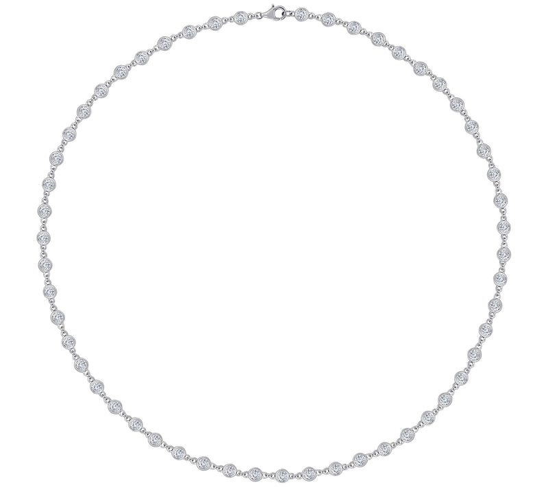 Diamonique- By-The-Yard 100 Facet 20" Necklace, Platinum Clad — Main view