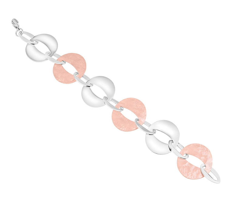 Steel by Design Two-Tone Textured and Polish ed Bracelet — Main view