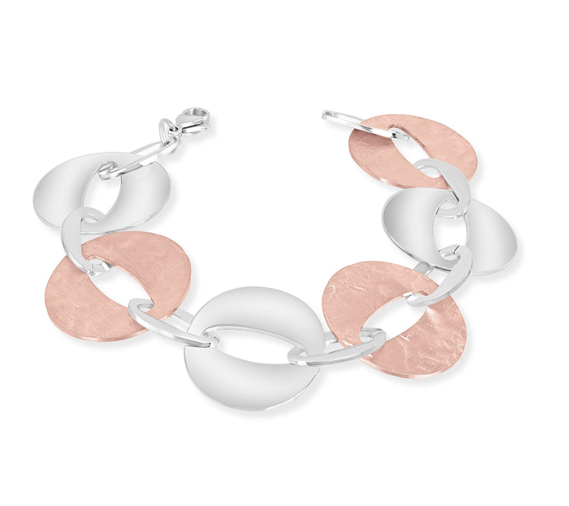 Steel by Design Two-Tone Textured and Polish ed Bracelet — View 4