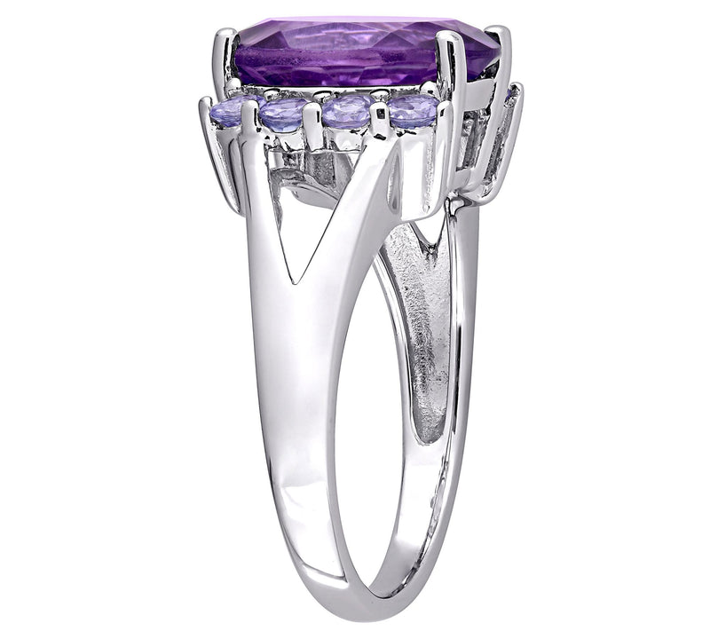 Sterling Silver 4.55 cttw Amethyst & Tanzaniteing — View 4