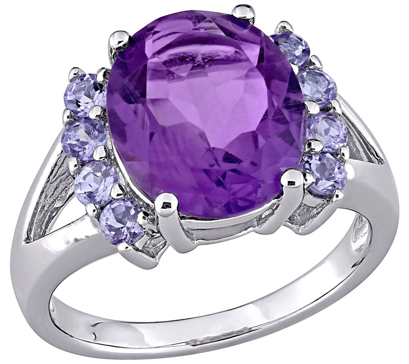 Sterling Silver 4.55 cttw Amethyst & Tanzaniteing — View 3