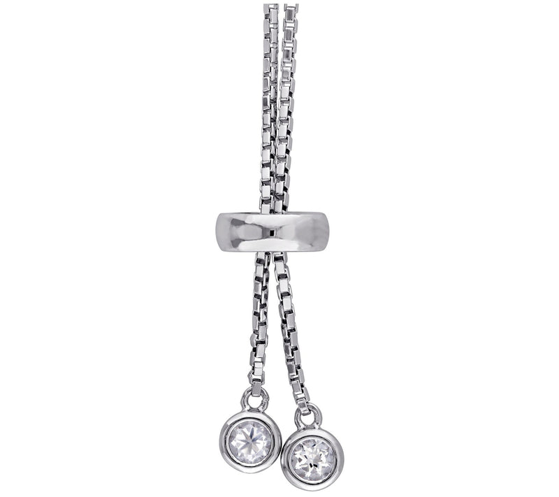 Sterling Silver 3.75 cttw White Topaz Adjustabl e Bracelet — View 4