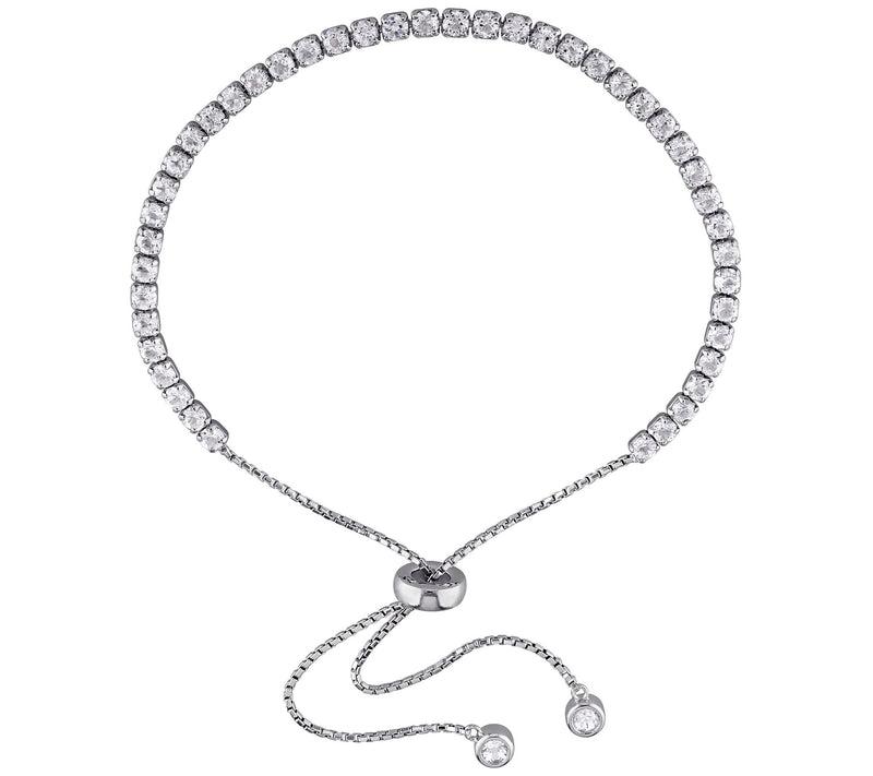 Sterling Silver 3.75 cttw White Topaz Adjustabl e Bracelet — Main view
