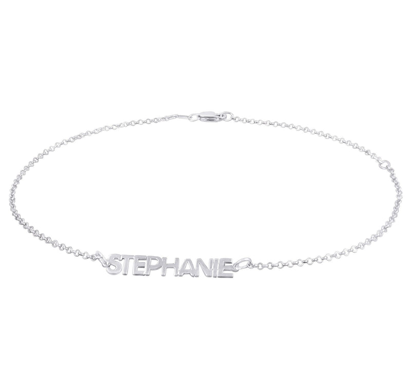 Sterling Personalized Name Ankle Bracelet — Main view