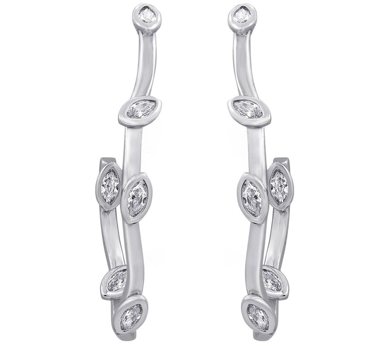 Diamonique x Amy Stran Vine Hoop Earrings — View 5