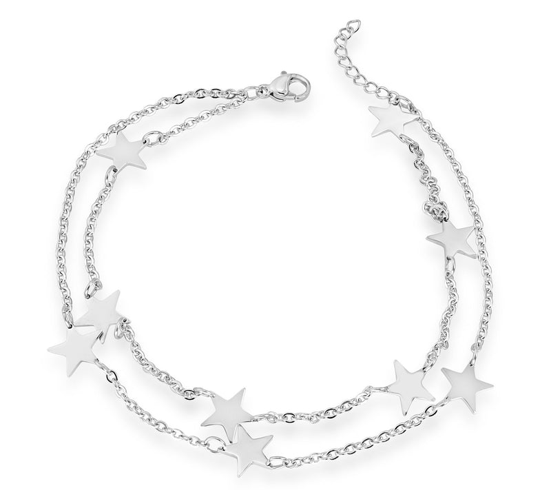 Steel by Design Double Strand Star Ankle Bracelet — Main view