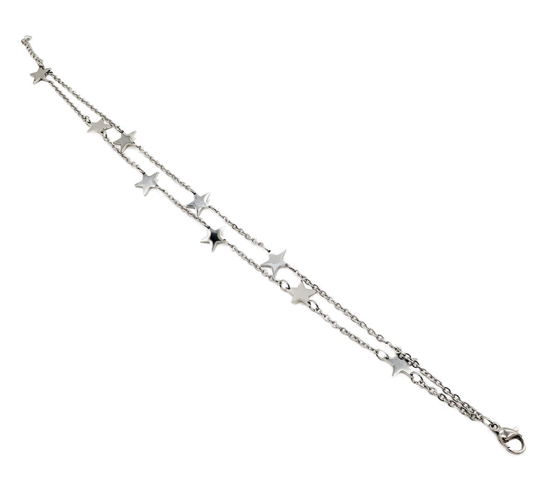 Steel by Design Double Strand Star Ankle Bracelet — View 5