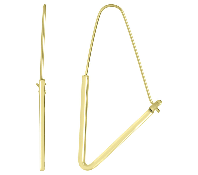 Steel by Design Triangle Threader Earrings — View 5