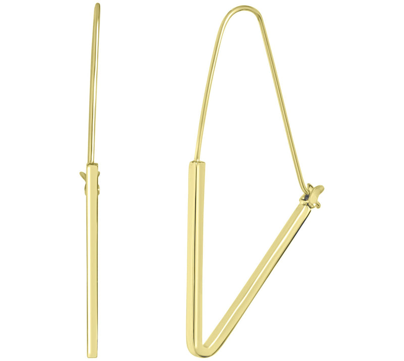 Steel by Design Triangle Threader Earrings — View 6