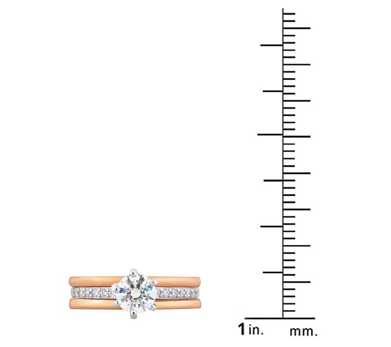 Diamonique 1.15 cttw Trio Ring Set, Sterling Silver — View 10