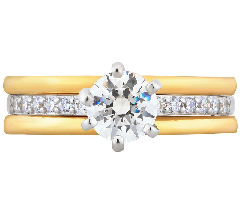 Diamonique 1.15 cttw Trio Ring Set, Sterling Silver — View 7