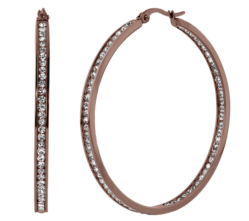Steel by Design Inside-Out Chocolate Hoop E arr ings — Main view