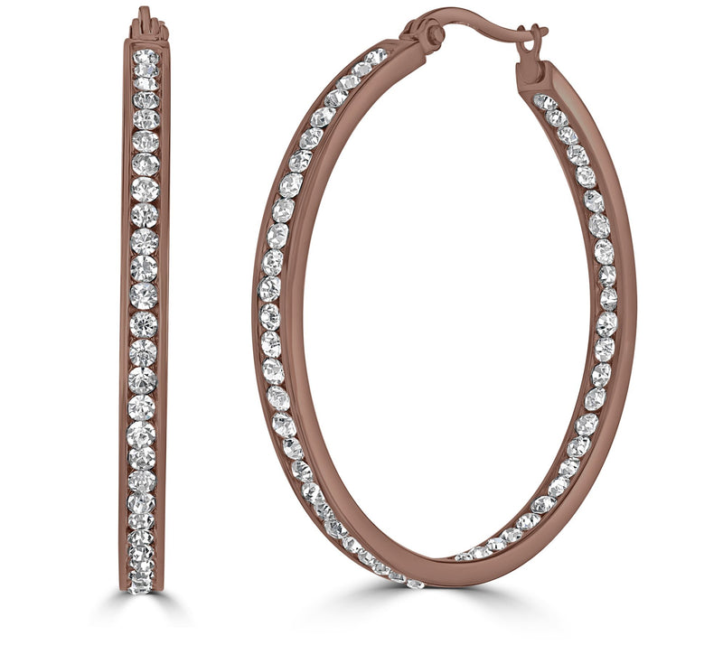 Steel by Design Inside-Out Chocolate Hoop E arr ings — View 4