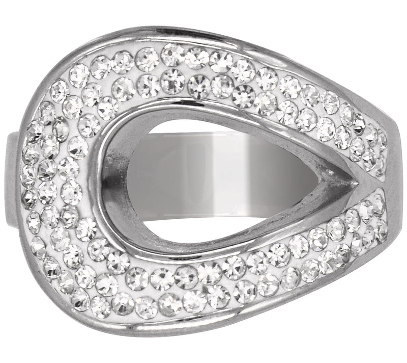 Steel by Design Crystal Swirl Ring — View 4