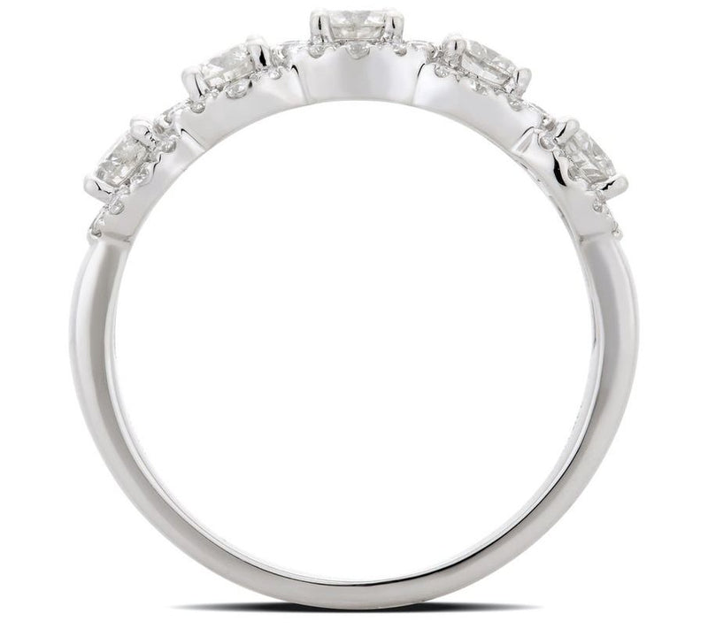Diamonique 0.75 cttw 5 Stone Ring, Sterling Sil ver — View 4