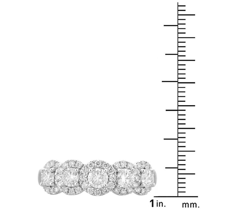 Diamonique 0.75 cttw 5 Stone Ring, Sterling Sil ver — View 5