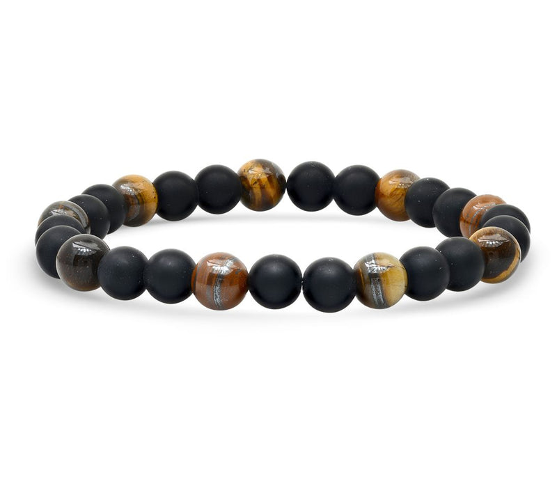 Steel by Design Tiger Eye Beaded Stretch Brace let — View 3