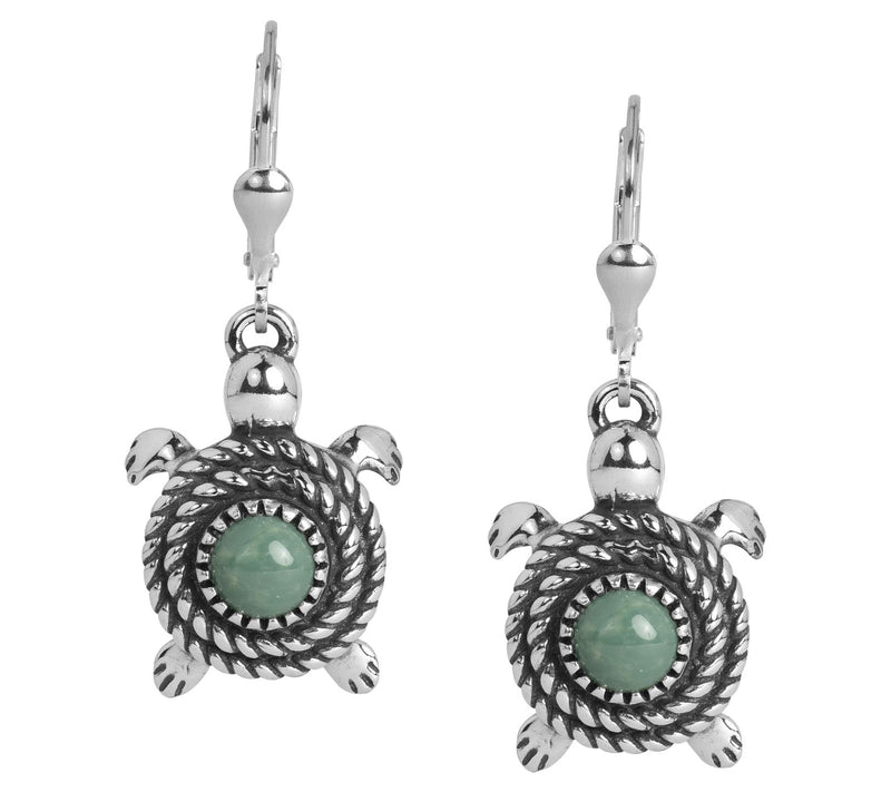 American West Sterling Spirit Stone Gemstone Turtle Earrings — View 5