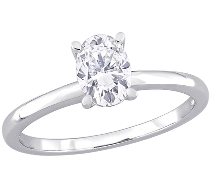MoissanIce Moissanite 0.70 cttw Solitaire Ring,Sterling