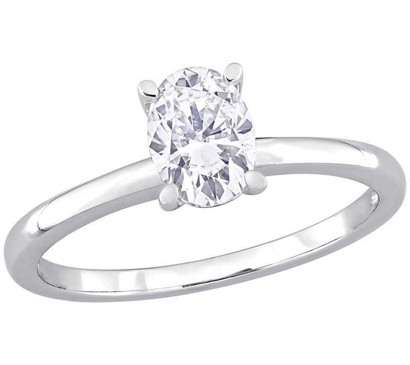 MoissanIce Moissanite 0.70 cttw Solitaire Ring,Sterling — View 3