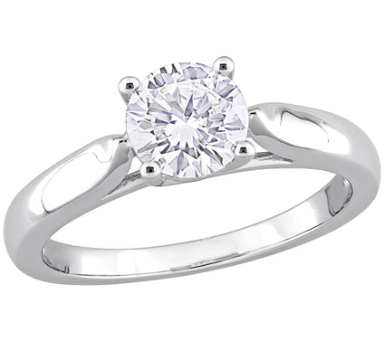 MoissanIce Moissanite 1.00 cttw Solitaire Ring, Sterling