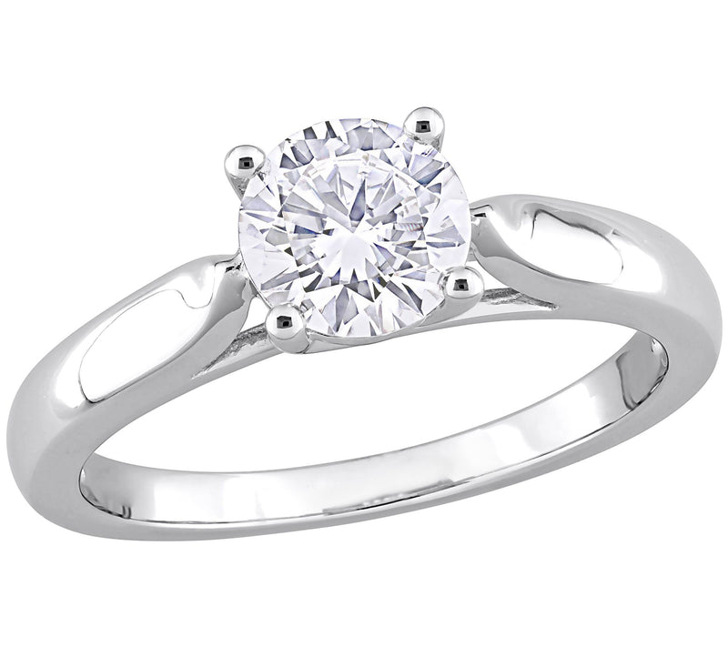 MoissanIce Moissanite 1.00 cttw Solitaire Ring, Sterling — View 3