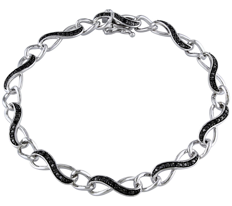 Affinity 0.20 cttw Black Diamond Infinity Brace let, Sterling — Main view