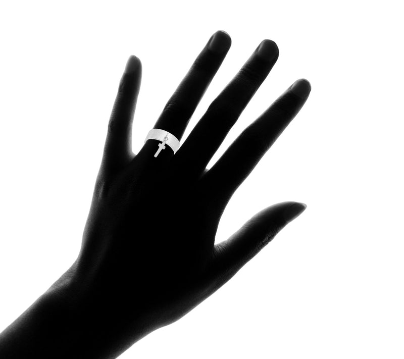 Steel by Design The Lord's Prayer Ring w/ C ros s Charm — View 7