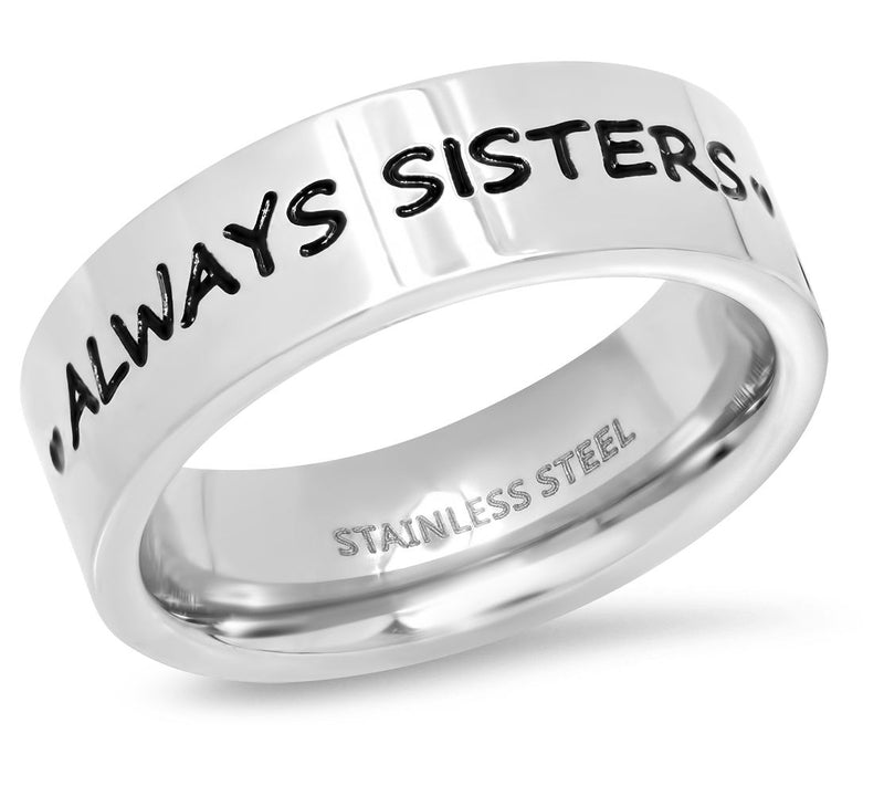 Steel by Design Always Sisters Band Ring — Main view