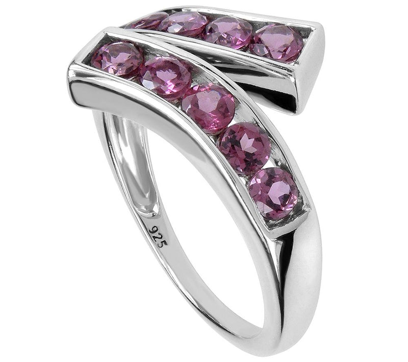 Sterling Silver 1.50 cttw Rhodolite Bypass Ring — View 4